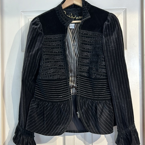 Pani Velvet Pinstriped Formal Jacket - Picture 4 of 9